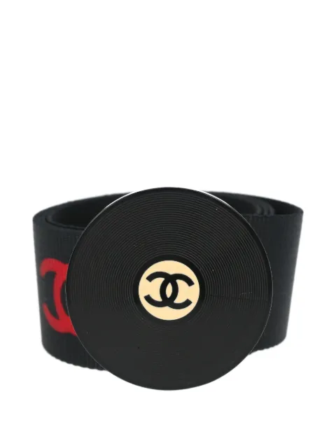 CHANEL Pre-Owned 2004 record-motif belt Black BE194184