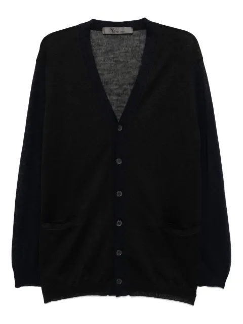 Y's 12g Knit Cardigan With Logo Black MPK44381