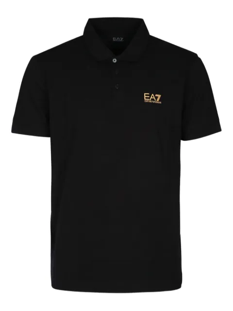 Ea7 Emporio Armani logo-embroidered polo shirt Black 8NPF14PJVQZ