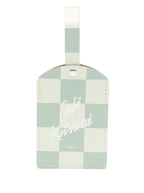 CAFÉ KITSUNÉ logo luggage tag Green OU05302LC0050