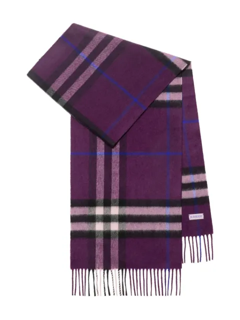 Burberry check cashmere scarf Purple 8091007