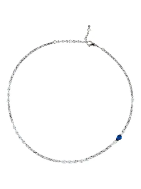 Jewels Aficionado 18K white gold diamond and sapphire necklace Silver JAN10BWG