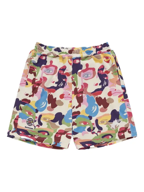 A BATHING APE® x KIDSUPER camouflage-print track shorts Red 1L23153902MULTI