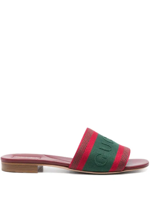 Gucci logo-motif flat sandals Red 816350FAECG