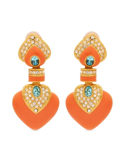 Kenneth Jay Lane Heart drops earrings Orange 2117ECQ