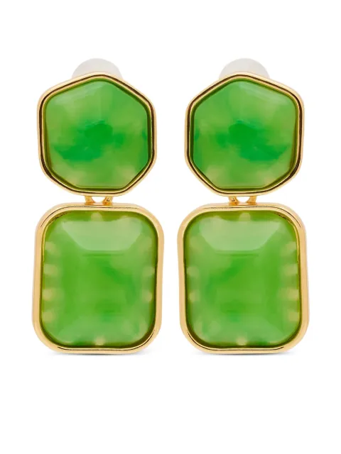 Kenneth Jay Lane Jade drop earrings Gold 2780EJP