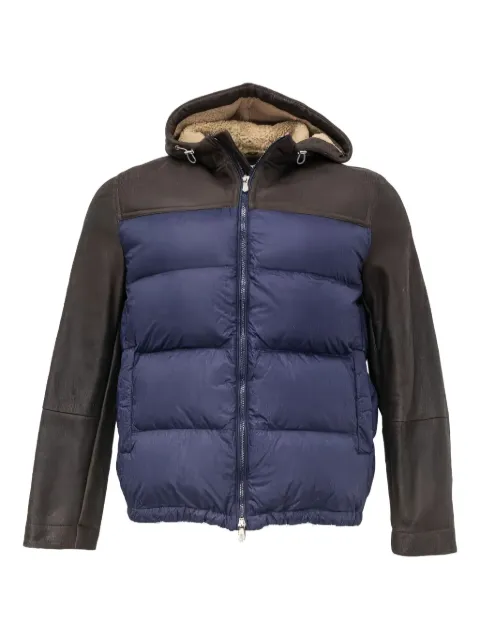 Brunello Cucinelli colour-block puffer jacket Brown MR4051889CIK08