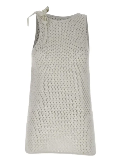 ANDREĀDAMO Fishnet tank top White 464600000
