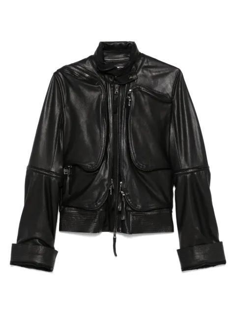 YEHUAFAN leather jacket Black C8000015