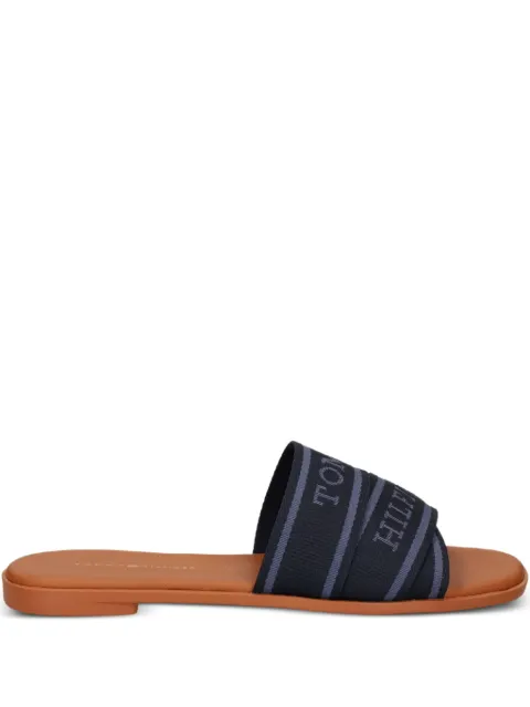 Tommy Hilfiger logo-strap slide sandals Blue FW0FW08421