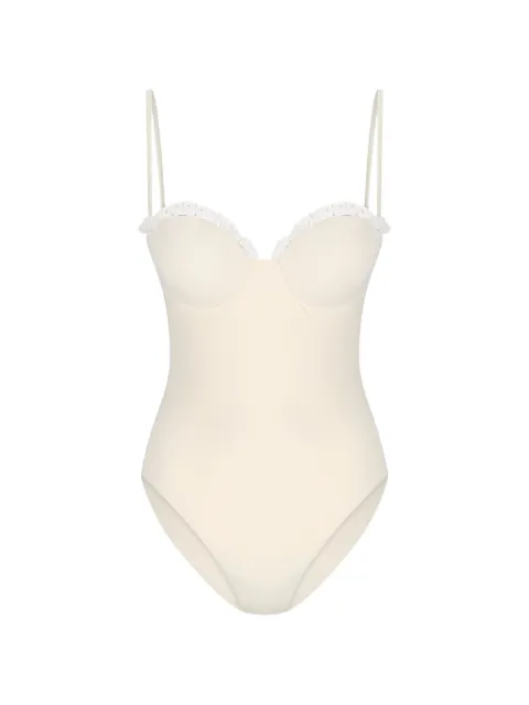 Magda Butrym sweetheart-neck swimsuit Neutrals 348525