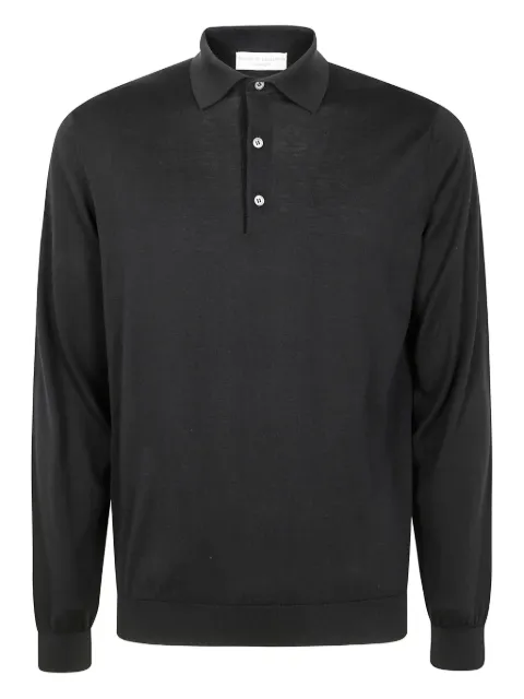 Filippo De Laurentiis long-sleeve polo shirt Black PL1MLSU18R