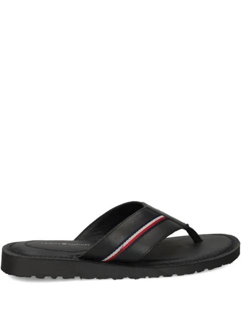 Tommy Hilfiger leather flip flops Black FM0FM05416