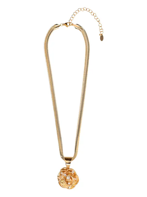 Magda Butrym rose-embellished pendant necklace Yellow 732425
