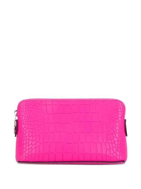 Longchamp crocodile-effect clutch bag Pink 4549HMV
