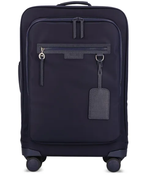 Longchamp wheeled leather-trimmed trolley Blue 24005598