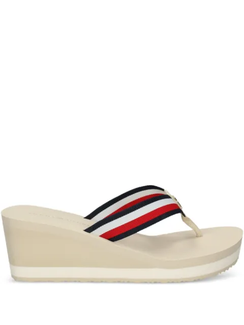 Tommy Hilfiger 68mm Corporate wedge platform sandals Neutrals FW0FW08520