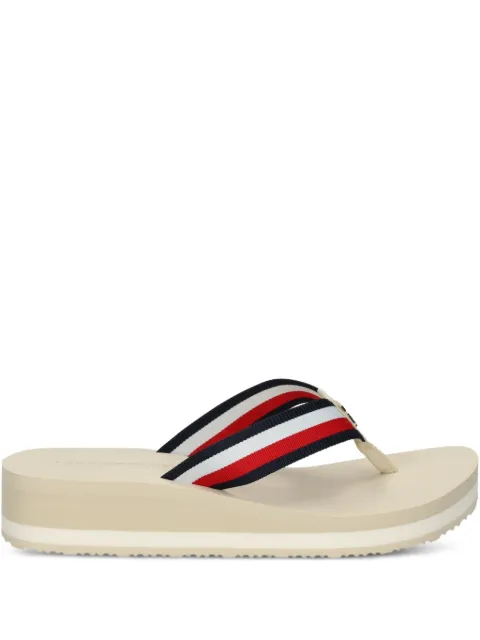 Tommy Hilfiger 38mm striped platform flip-flops Neutrals FW0FW08517