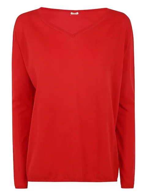 Apuntob V-neck long-sleeve top Red P1856TS775