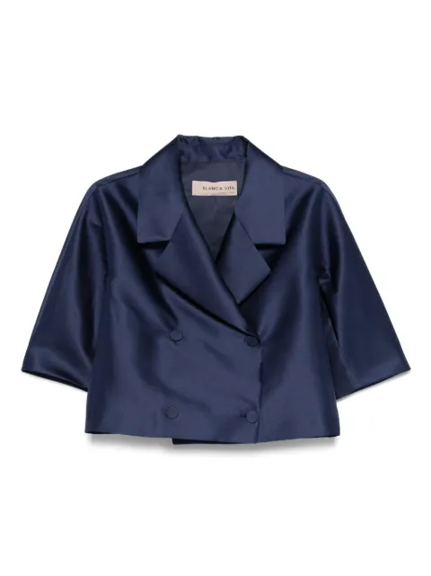 Blanca Vita satin blazer Blue GHIBLI7214