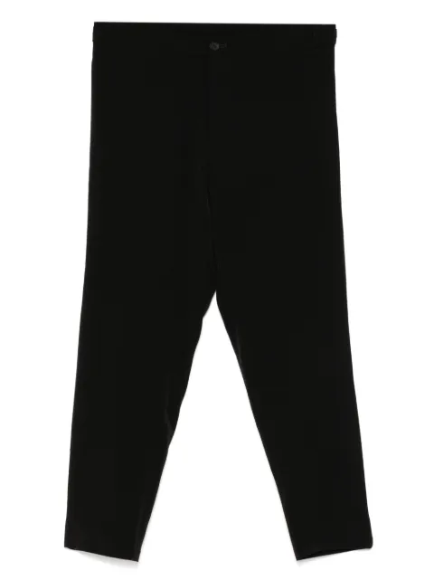 Yohji Yamamoto crepe-de-chine tapered trousers Black FPP65500