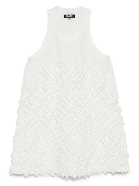 Black Comme Des Garçons textured sleeveless dress White 1OA0070521