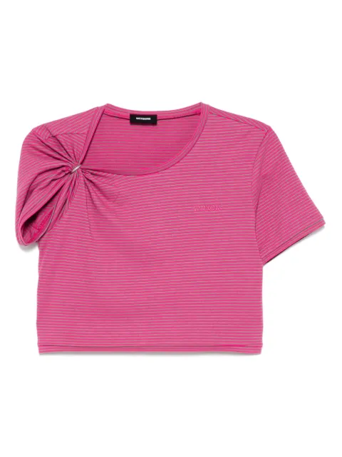 We11done gathered cropped T-shirt Pink WDTT025714WPK