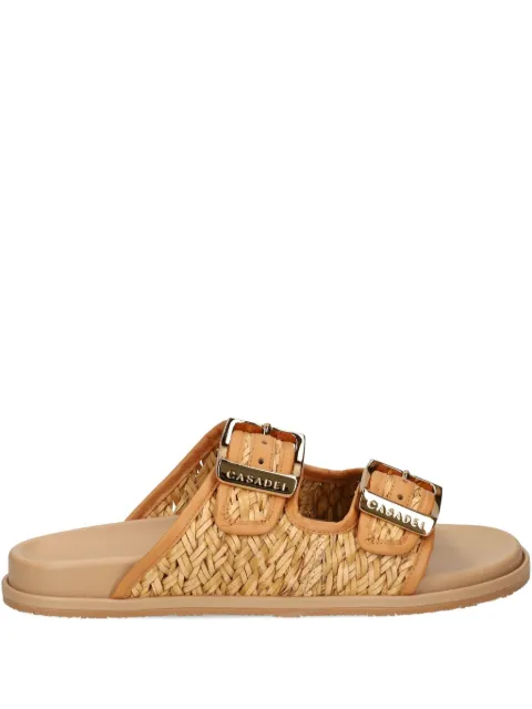 Casadei Birky woven double-buckle sandals Neutrals 2M473J0201C2799