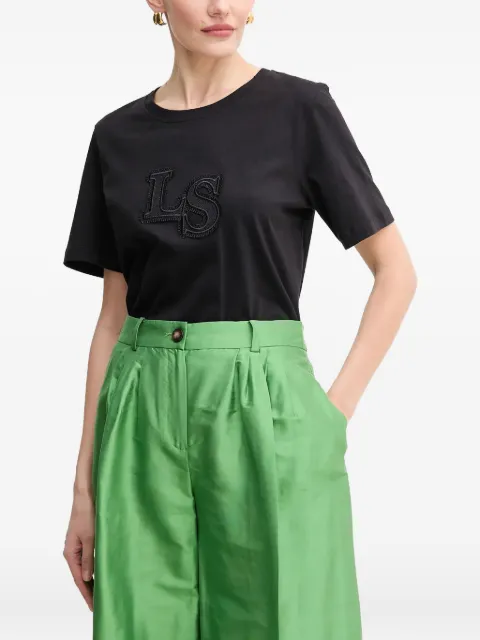 LUISA SPAGNOLI embroidered-logo T-shirt Black 542081