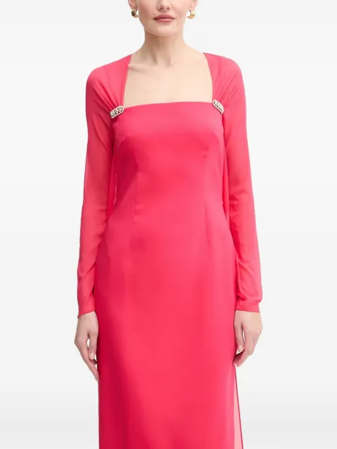 LUISA SPAGNOLI crystal-embellished long-sleeve midi dress Pink 541709