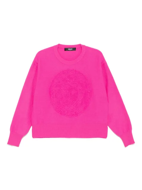 Versace logo-knit jumper Pink 10134291A10005