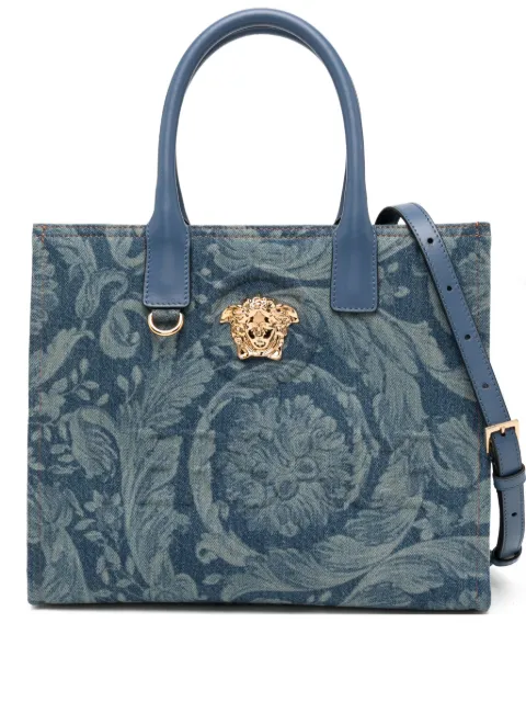 Versace small Barocco La Medusa tote bag Blue 10058611A15309