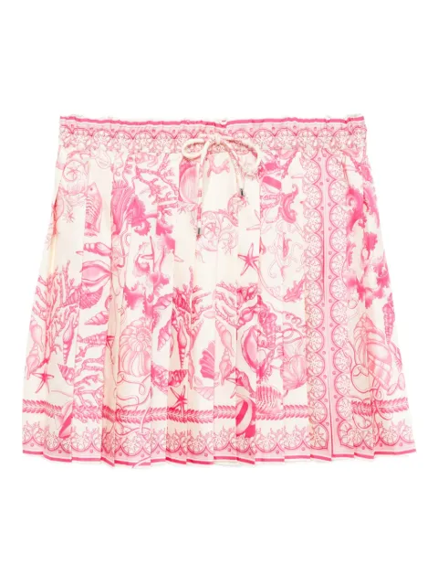 Versace Underwater Barocco pleated skirt Neutrals 10202951A15277