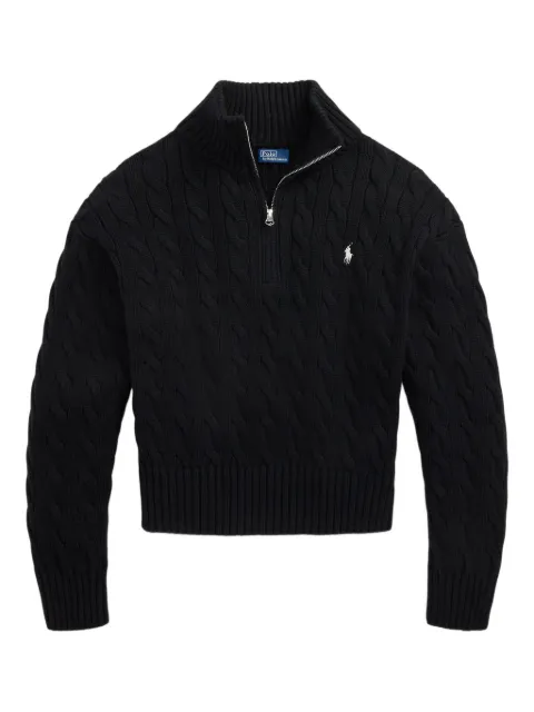 Polo Ralph Lauren cable-knit quarter-zip sweater Black 211963467003