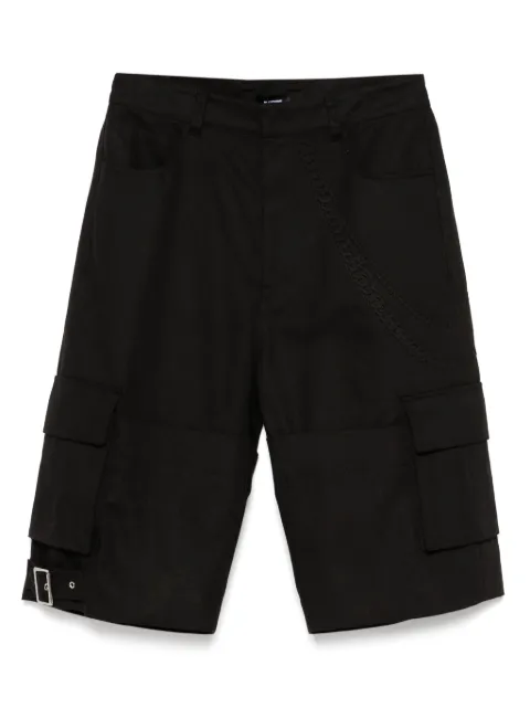 We11done embossed-detail cargo shorts Black WDPT025216MBK