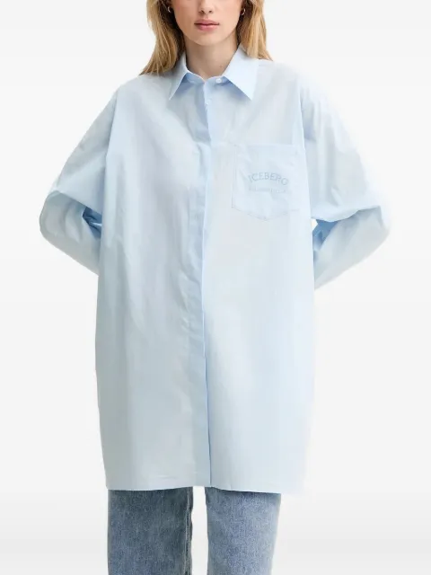 Iceberg logo-embroidered pocket shirt Blue G0610132