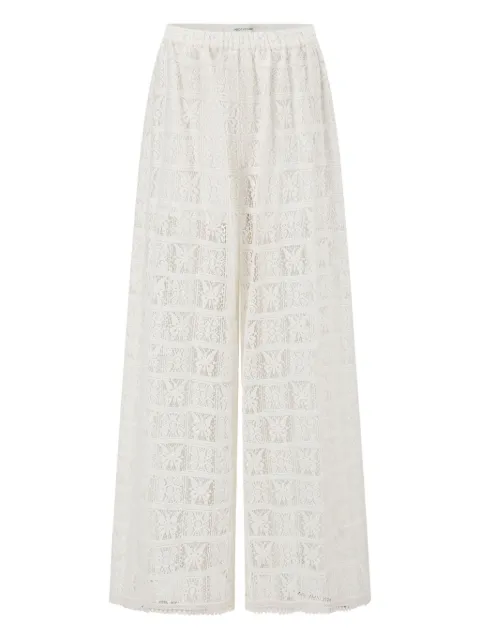 INTO THE EAST floral-embroidered trousers White E1DGSS023WT20PT
