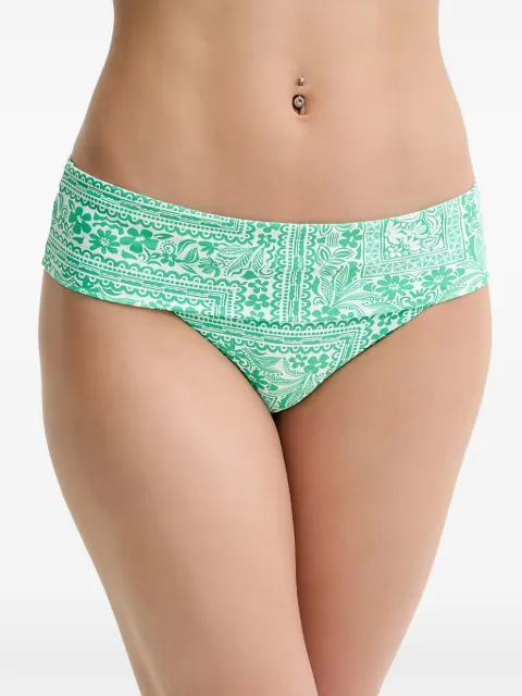 Melissa Odabash Brussels ring-detail patterned bikini Green MOBRUSSELS