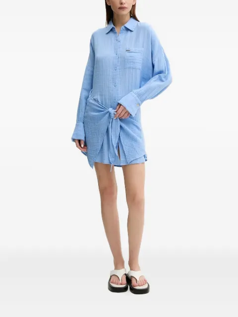 Melissa Odabash tie-detail shirt mini dress Blue MOSARA