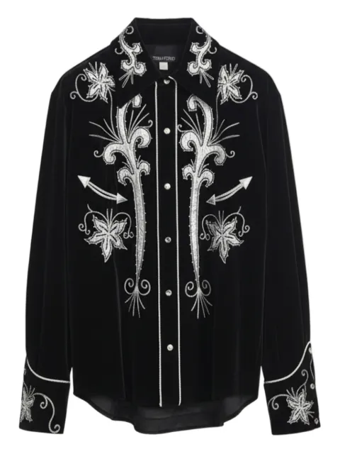 TOM FORD velvet shirt Black CA3245FAX171