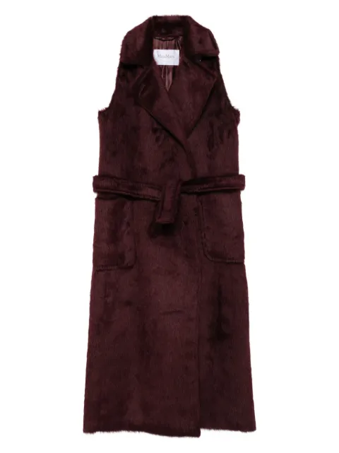 Max Mara Abbozzi belted sleeveless coat Red 2521276163600