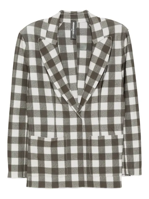 Norma Kamali checked single-breasted blazer Green KK3254PLQ92680