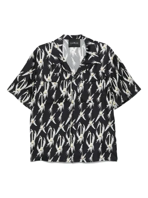 John Richmond guitar-print short-sleeves shirt Black RMP25266CA
