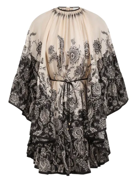ZIMMERMANN paisley-print ruffled dress Neutrals 3420DSS251