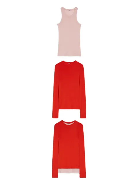 JIL SANDER+ wool layered T-shirt Red J47FV0106J20226