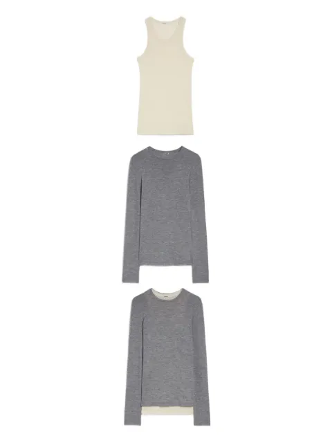 JIL SANDER+ wool layered T-shirt Grey J47FV0106J20226