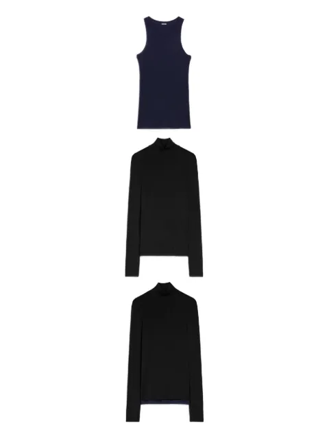 JIL SANDER+ wool layered T-shirt Black J47FV0105J20226