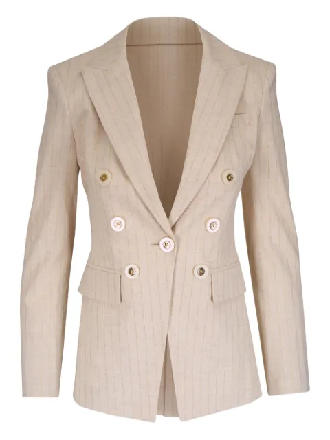 Veronica Beard pinstripe double-breasted blazer Neutrals 2504NV341532N0682