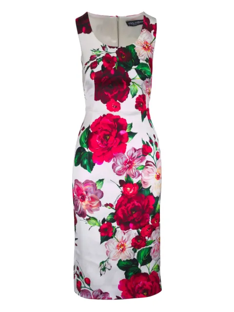Dolce & Gabbana floral-print dress White F6ZJ6TFSIB4
