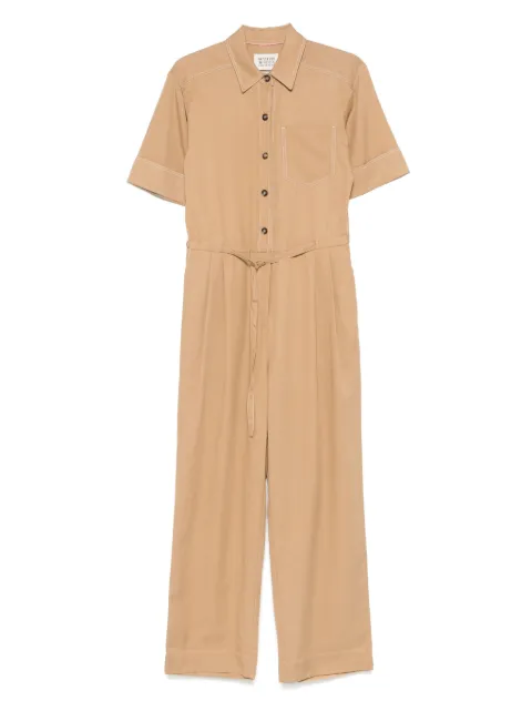 Scotch & Soda gabardine-weave jumpsuit Brown 179590